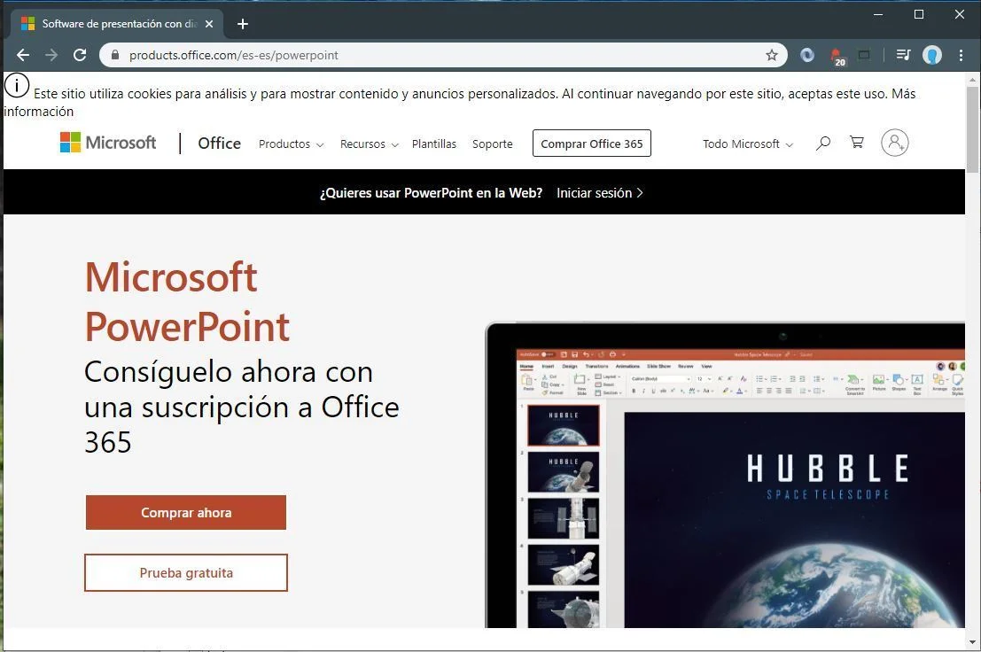 Instalar Microsoft PowerPoint desde la página web de Microsoft