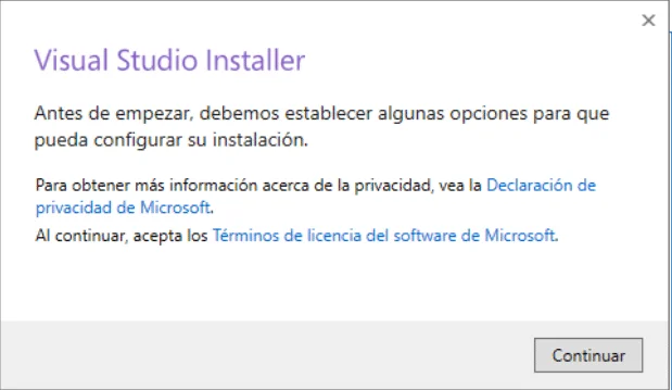 Instalador de Visual Studio