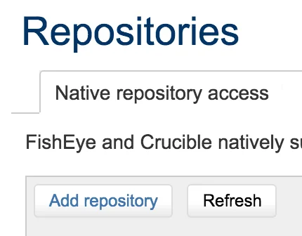 Opción Add repository de Crucible